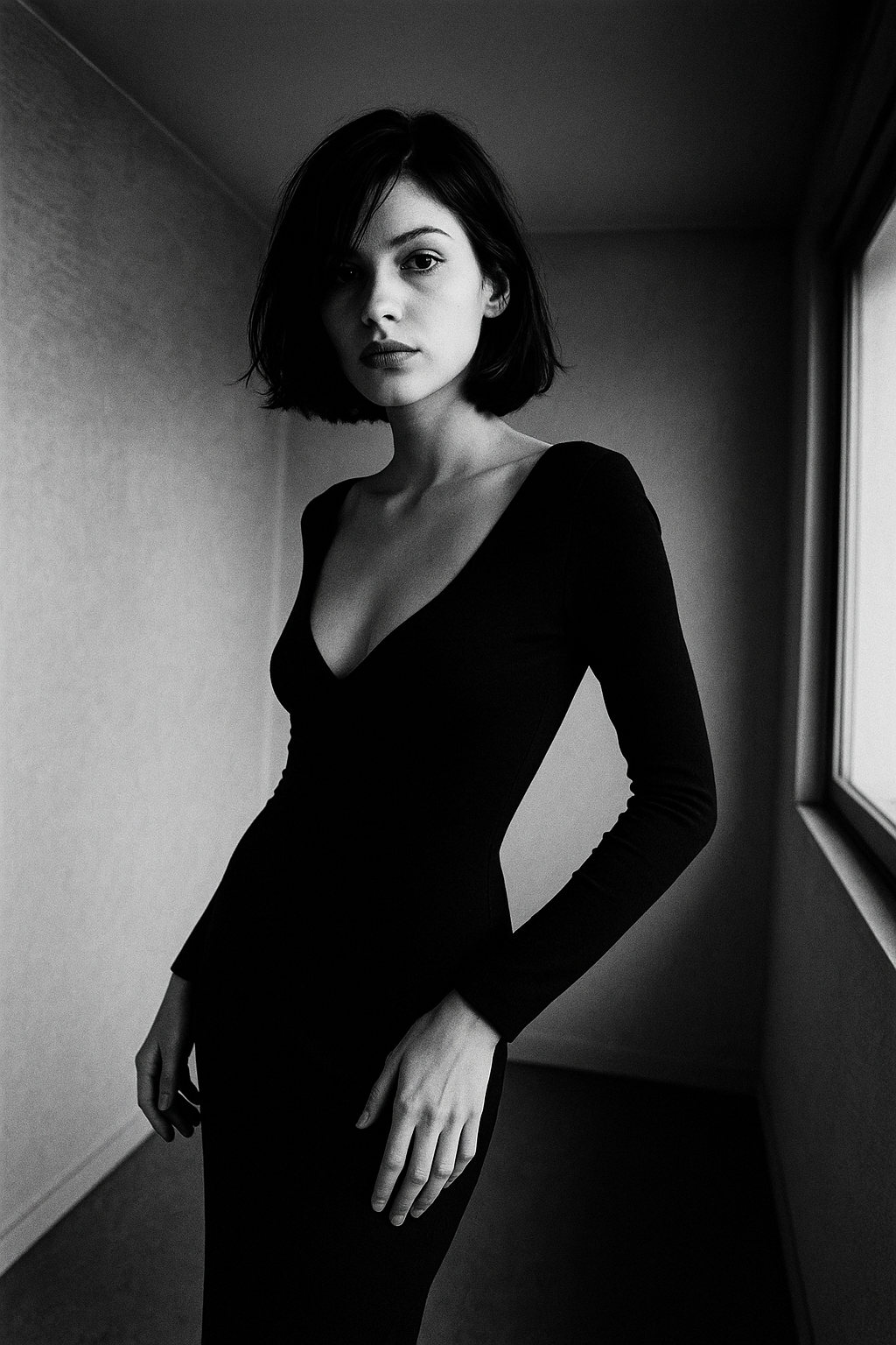 Portrait élégant en N&B